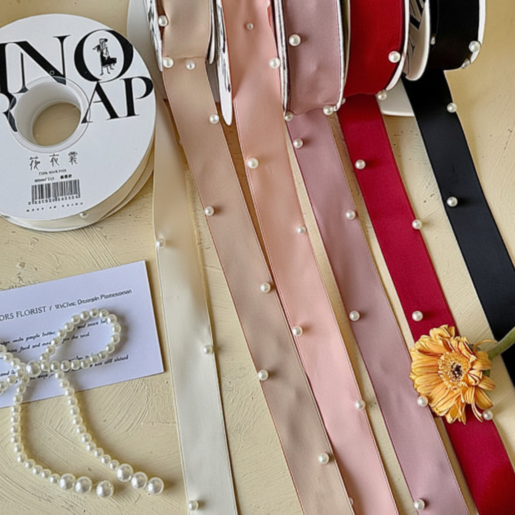 Cinta con Perlas 2.5 cm * 5Y