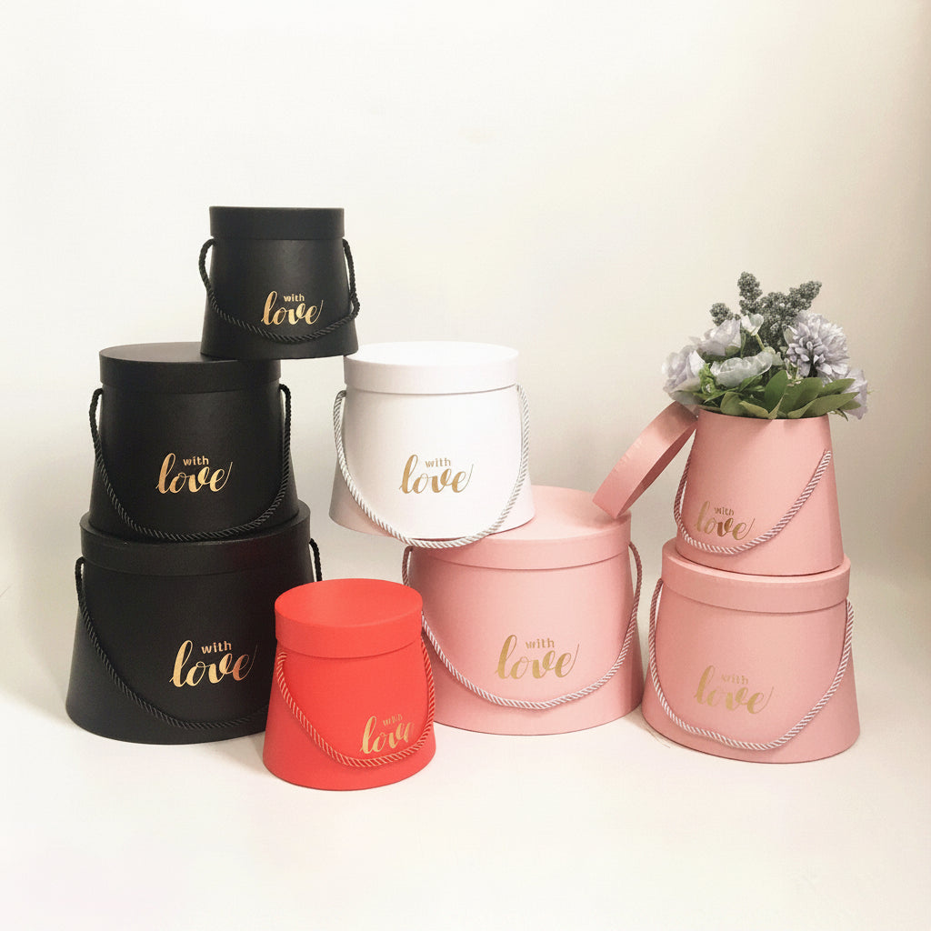Set de 3 Cajas Redondas "Conicas"