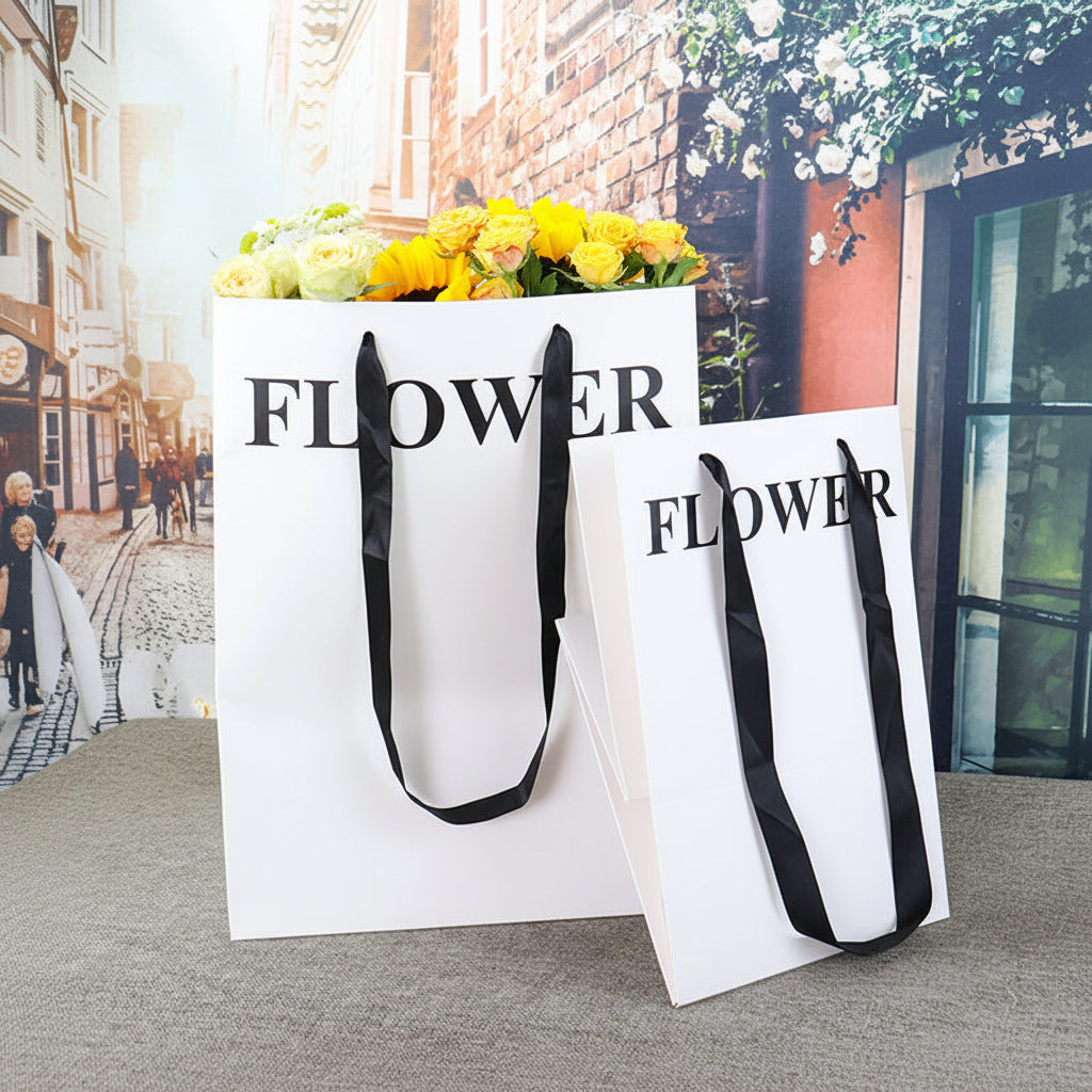 Bolsa para Flores Premium Blanca "FLOWER" 🛍️