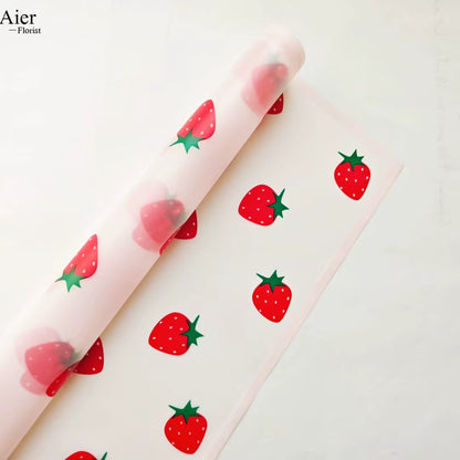 Papel Coreano de Fresas Escarchadas
