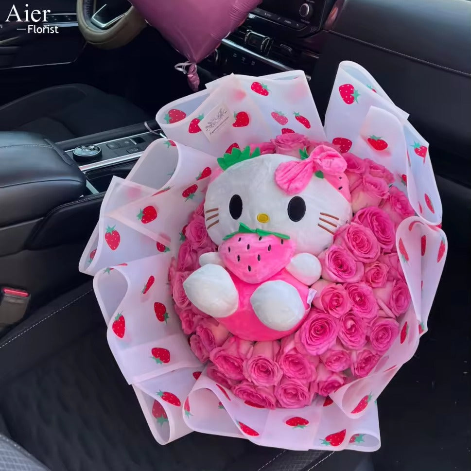 Papel Coreano de Fresas Escarchadas