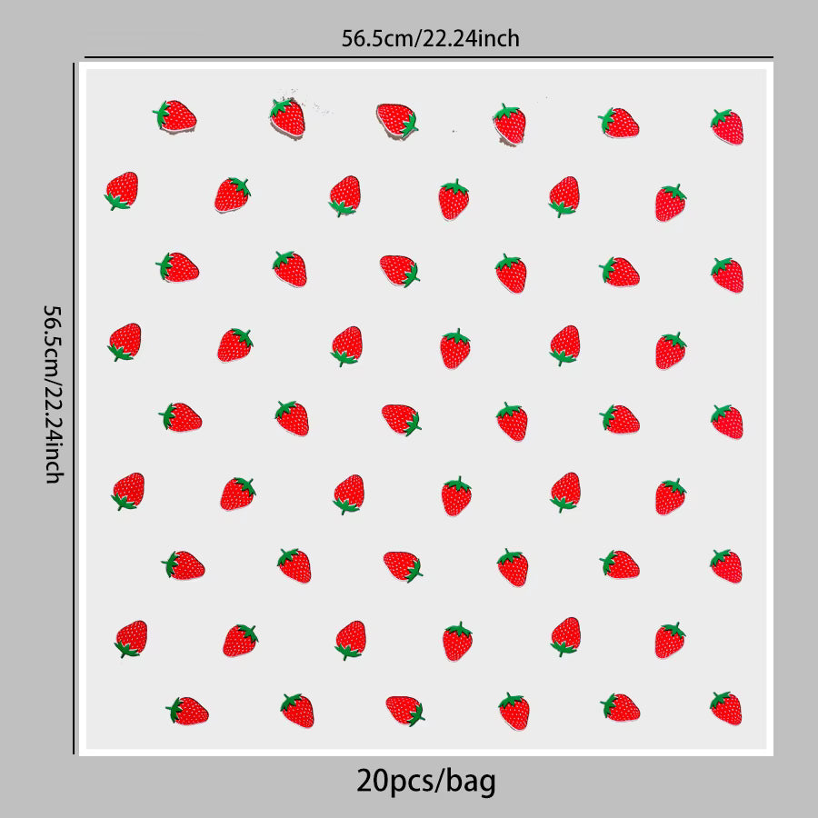 Papel Coreano de Fresas Escarchadas