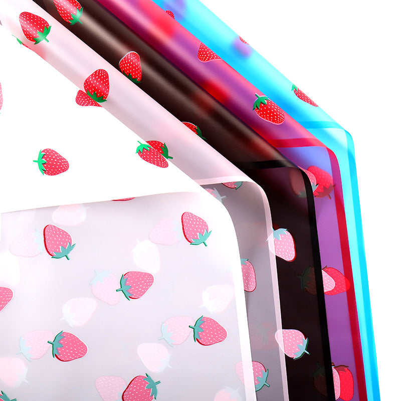 Papel Coreano de Fresas Escarchadas