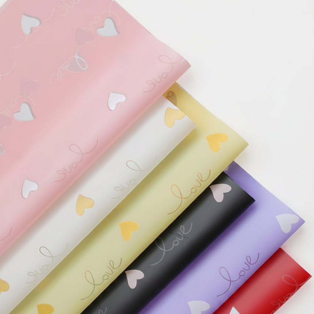 Papel Coreano Modelo Corazón Neón