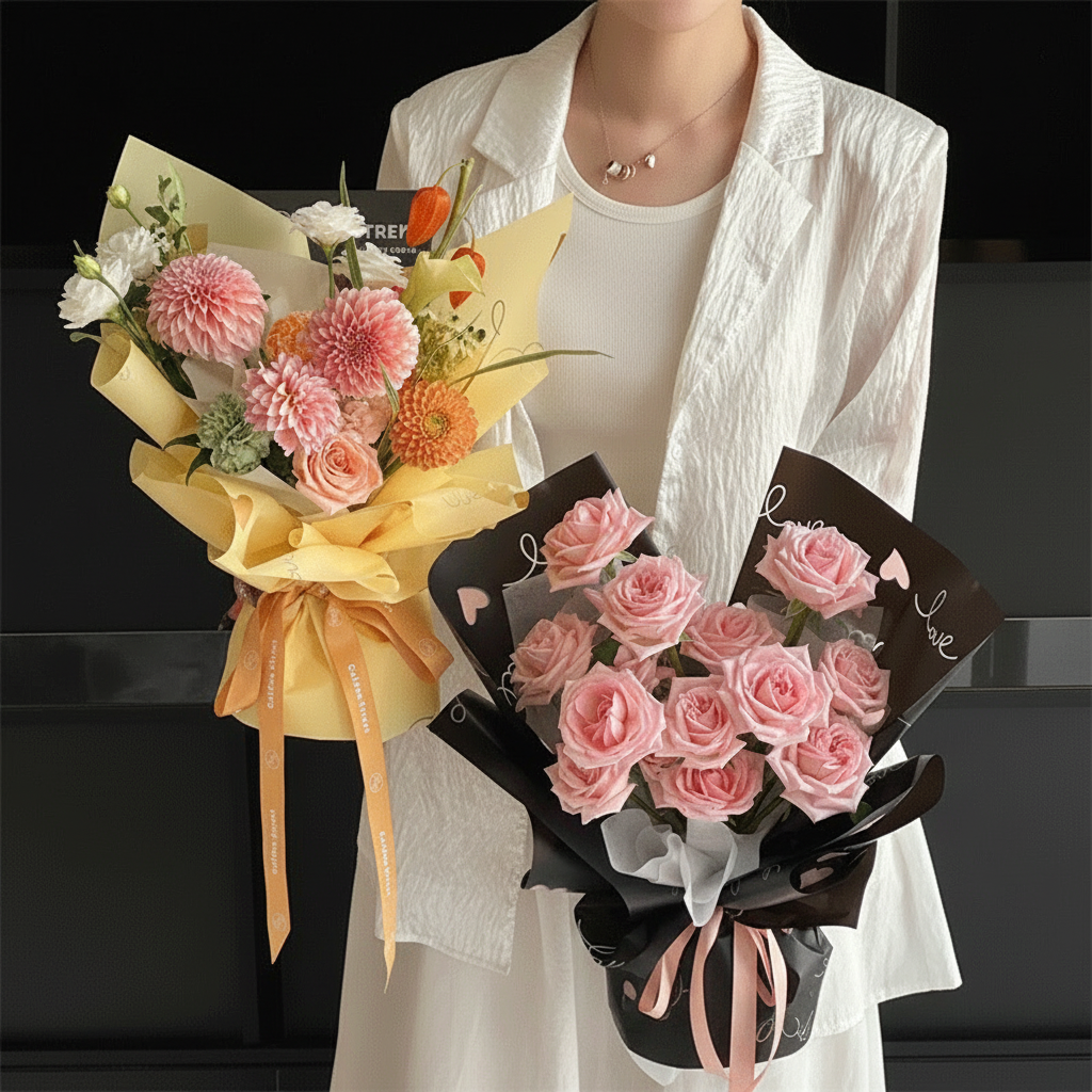 Papel Coreano Modelo Corazón Neón